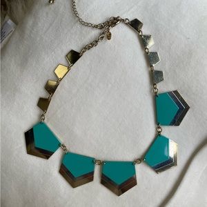 Express Gold Silver Teal Geometric Necklace